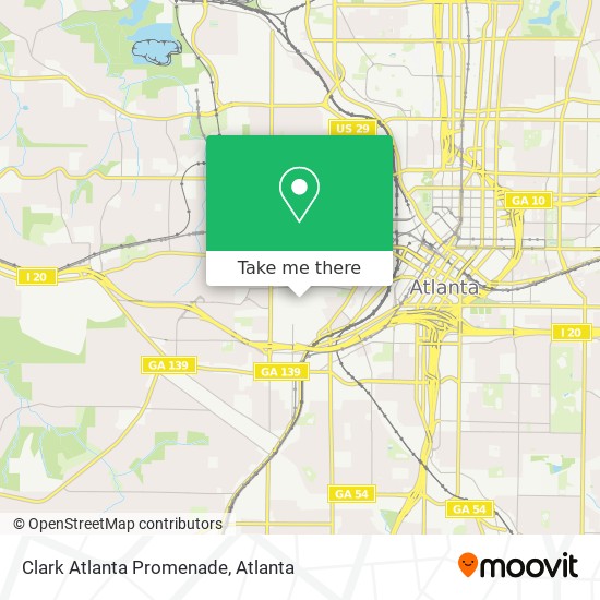 Mapa de Clark Atlanta Promenade
