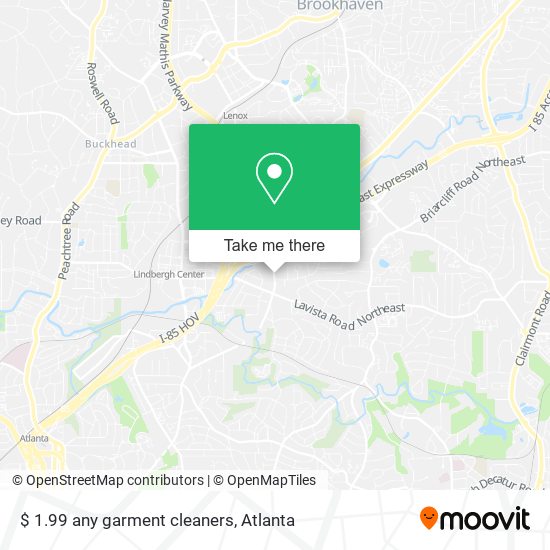 Mapa de $ 1.99 any garment cleaners