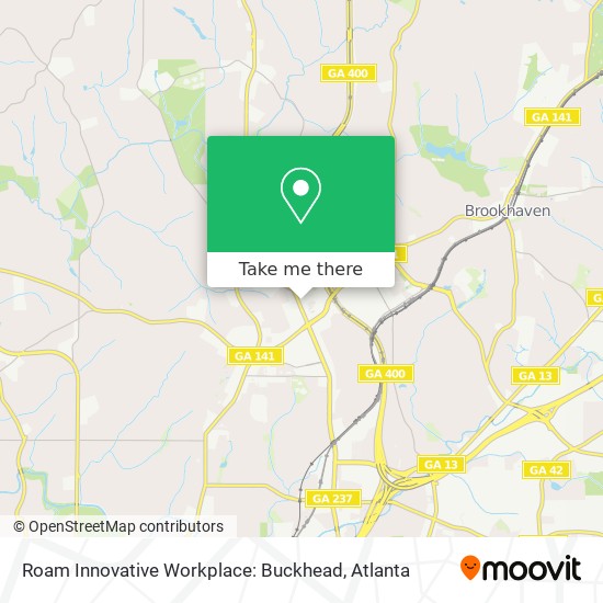Roam Innovative Workplace: Buckhead map