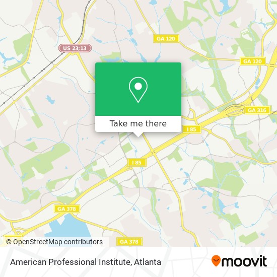 American Professional Institute map