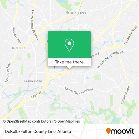 DeKalb/Fulton County Line map
