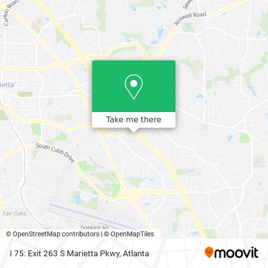 I 75: Exit 263 S Marietta Pkwy map