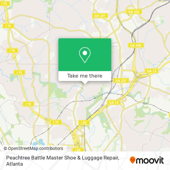 Peachtree Battle Master Shoe & Luggage Repair map