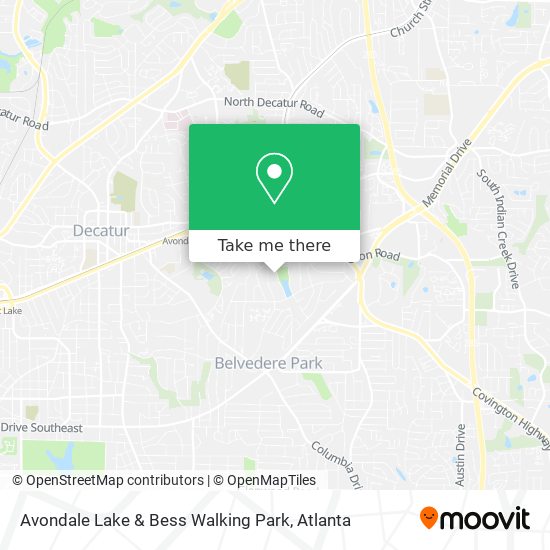 Avondale Lake & Bess Walking Park map