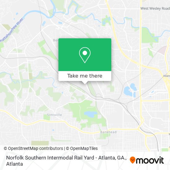 Mapa de Norfolk Southern Intermodal Rail Yard - Atlanta, GA.