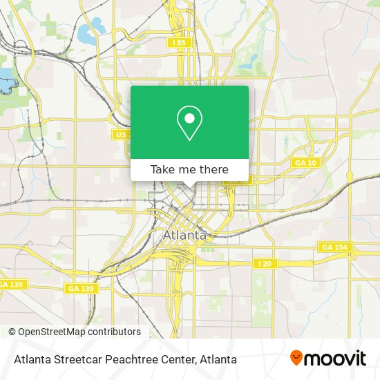 Mapa de Atlanta Streetcar Peachtree Center