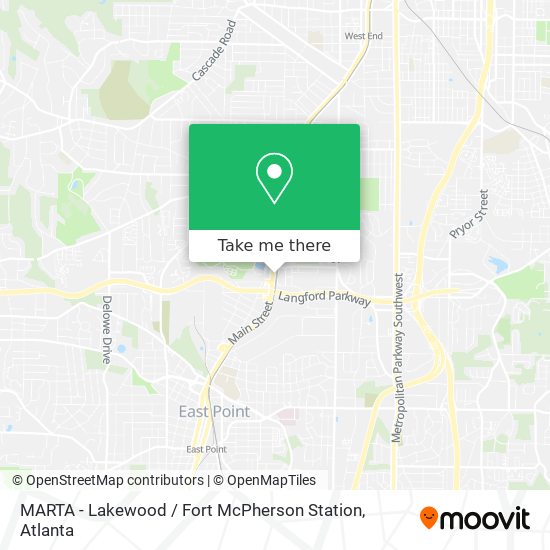 MARTA - Lakewood / Fort McPherson Station map