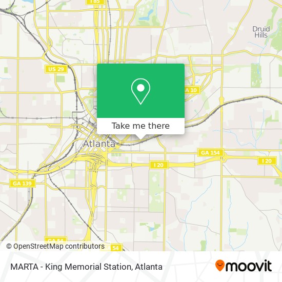 Mapa de MARTA - King Memorial Station