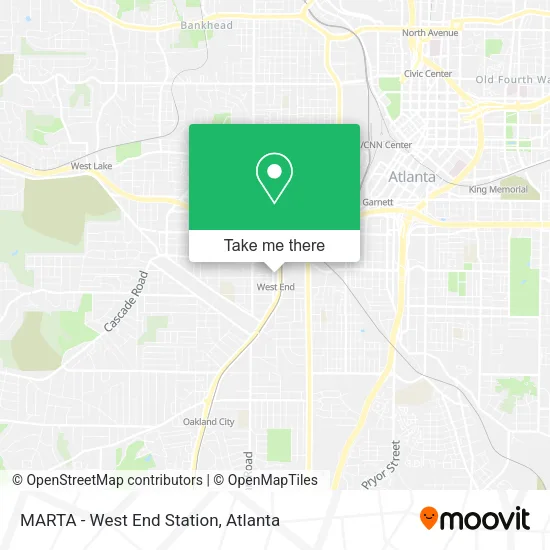 MARTA - West End Station map