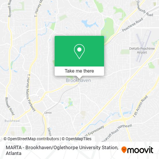 MARTA - Brookhaven / Oglethorpe University Station map