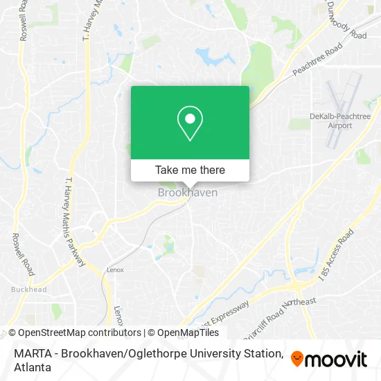 Mapa de MARTA - Brookhaven / Oglethorpe University Station