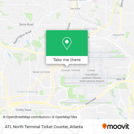 ATL North Terminal Ticket Counter map