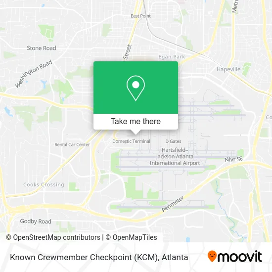 Known Crewmember Checkpoint (KCM) map