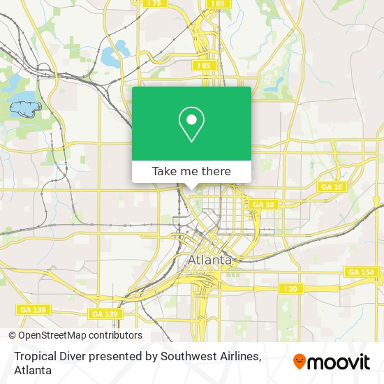Tropical Diver presented by Southwest Airlines map
