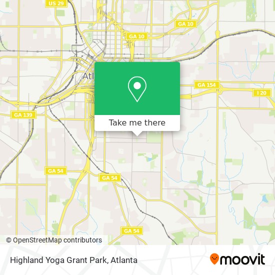 Highland Yoga Grant Park map