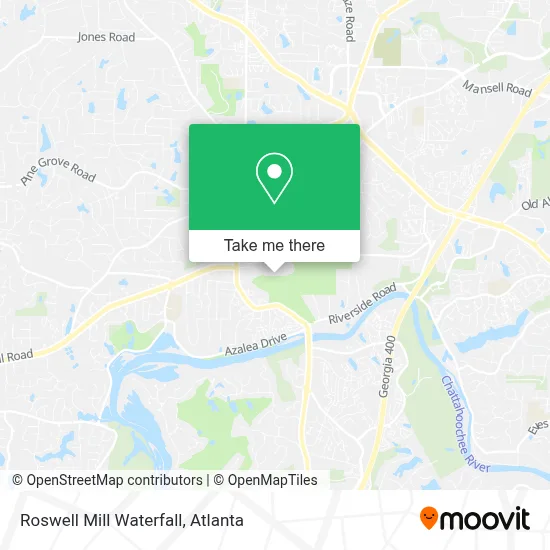 Roswell Mill Waterfall map
