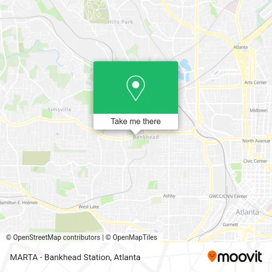 Mapa de MARTA - Bankhead Station