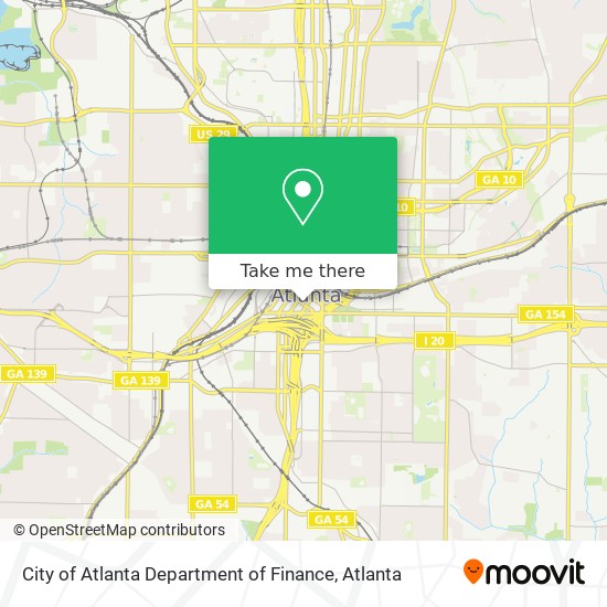 Mapa de City of Atlanta Department of Finance