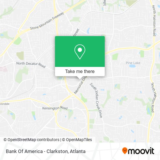 Mapa de Bank Of America - Clarkston