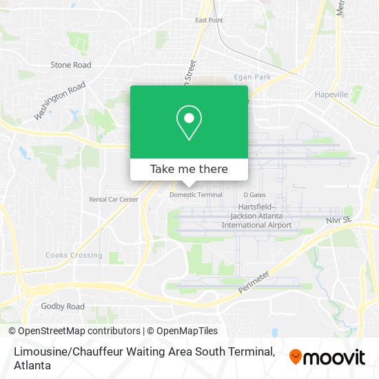 Limousine / Chauffeur Waiting Area South Terminal map
