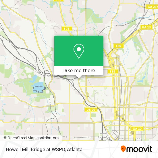Howell Mill Bridge at WSPD map