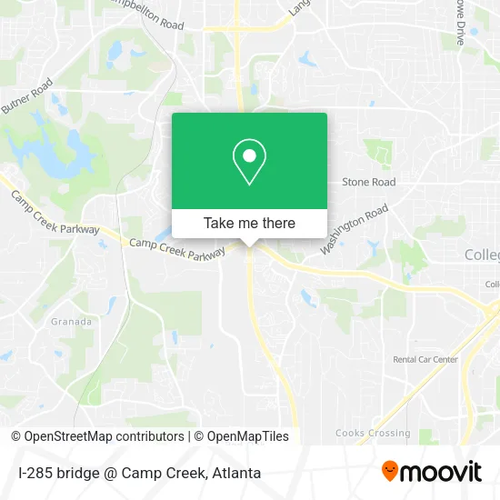 Mapa de I-285 bridge @ Camp Creek