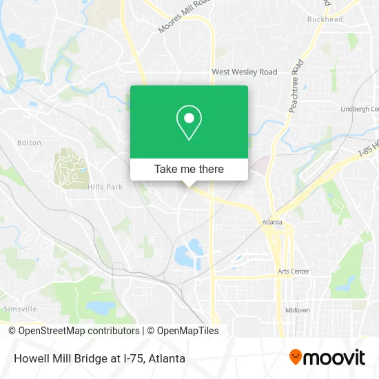 Howell Mill Bridge at I-75 map