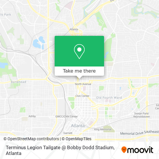 Mapa de Terminus Legion Tailgate @ Bobby Dodd Stadium