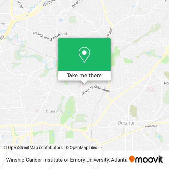 Mapa de Winship Cancer Institute of Emory University