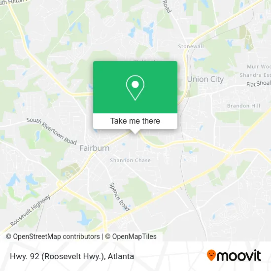 Hwy. 92 (Roosevelt Hwy.) map