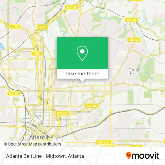 Atlanta BeltLine - Midtown map