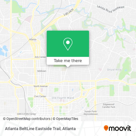 Atlanta BeltLine Eastside Trail map