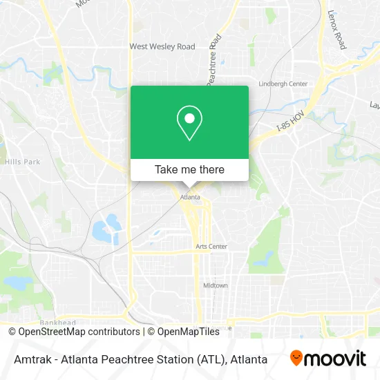 Mapa de Amtrak - Atlanta Peachtree Station (ATL)