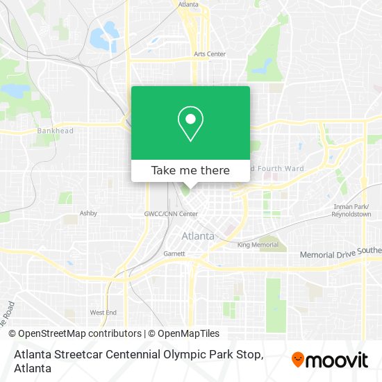 Mapa de Atlanta Streetcar Centennial Olympic Park Stop