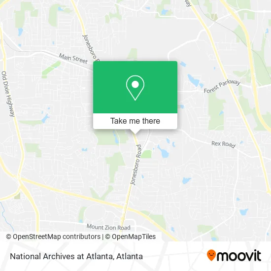 National Archives at Atlanta map