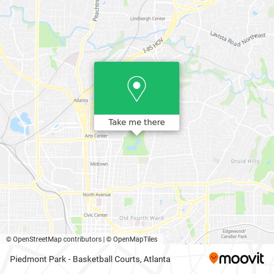 Mapa de Piedmont Park - Basketball Courts
