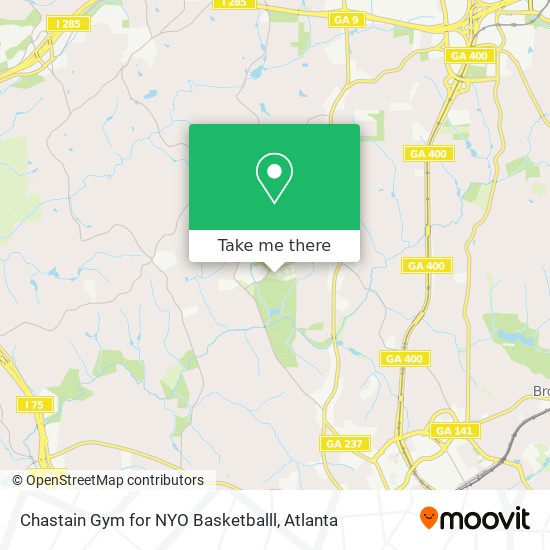 Mapa de Chastain Gym for NYO Basketballl