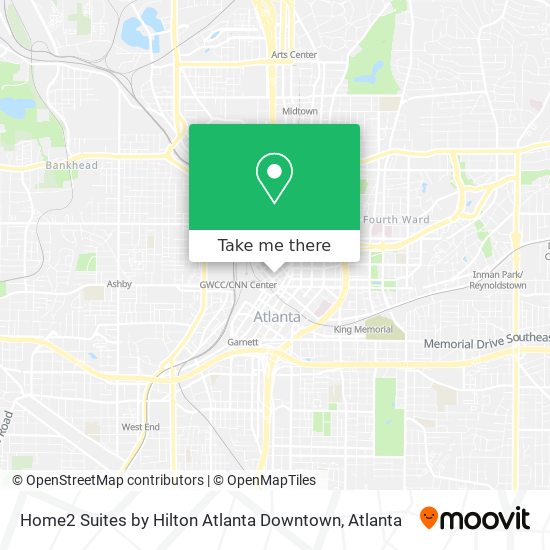 Mapa de Home2 Suites by Hilton Atlanta Downtown