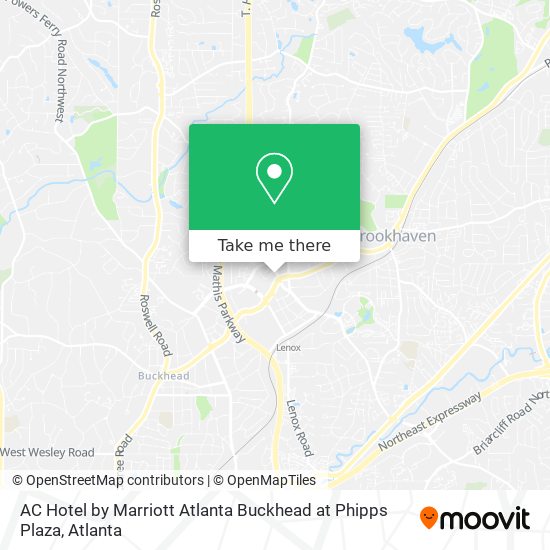 AC Hotel by Marriott Atlanta Buckhead at Phipps Plaza map