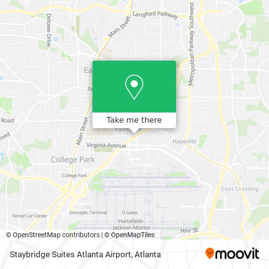 Mapa de Staybridge Suites Atlanta Airport