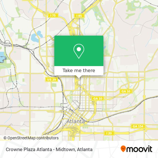 Mapa de Crowne Plaza Atlanta - Midtown