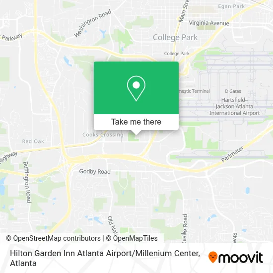 Hilton Garden Inn Atlanta Airport / Millenium Center map