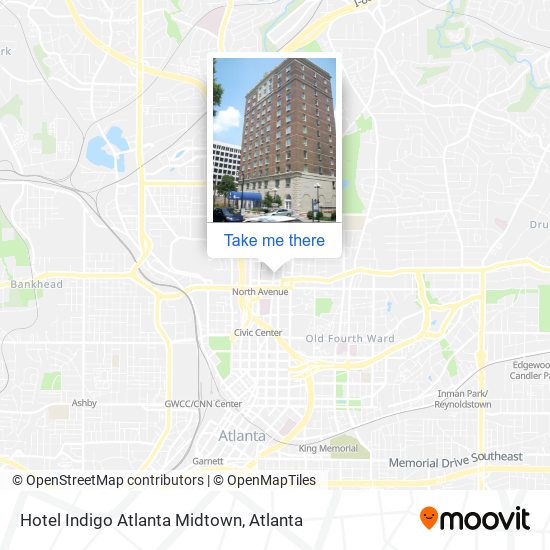 Mapa de Hotel Indigo Atlanta Midtown