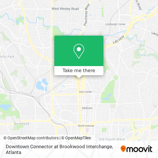 Downtown Connector at Brookwood Interchange map