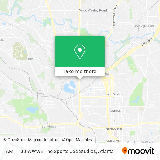 AM 1100 WWWE The Sports Joc Studios map