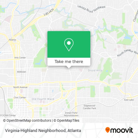 Mapa de Virginia-Highland Neighborhood