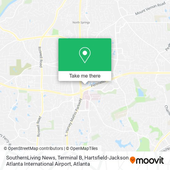 Mapa de SouthernLiving News, Terminal B, Hartsfield-Jackson Atlanta International Airport