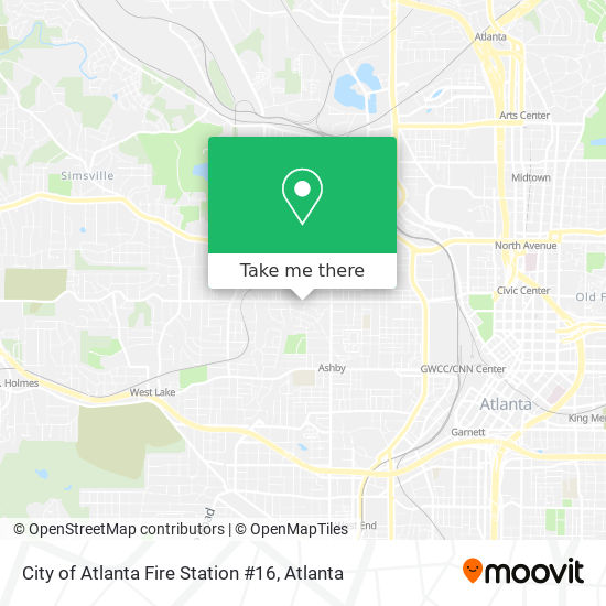 Mapa de City of Atlanta Fire Station #16