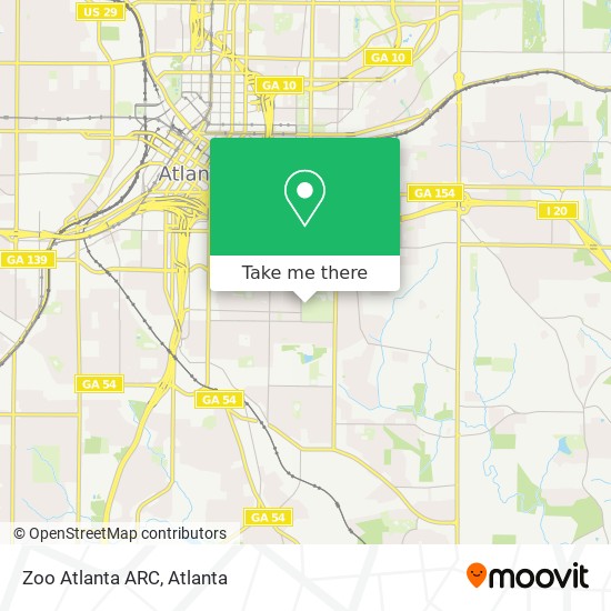 Mapa de Zoo Atlanta ARC