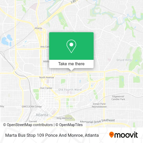 Mapa de Marta Bus Stop 109 Ponce And Monroe